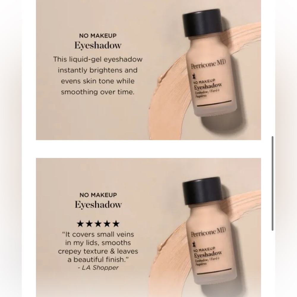 Perricone MD No Makeup Eyeshadow/Primer 10ml/0.3 fl oz Shade 2 Retail $39 NIB - Picture 8 of 11